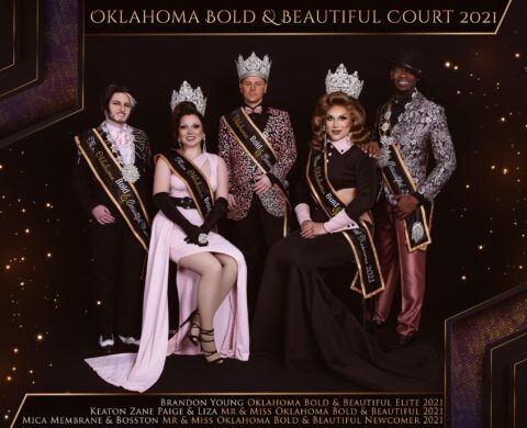 Mica Membrane, Liza, Brandon Young, Bosston and Keaton Zane Paige | 2021 Promotional Photo for Oklahoma Bold & Beautiful Court