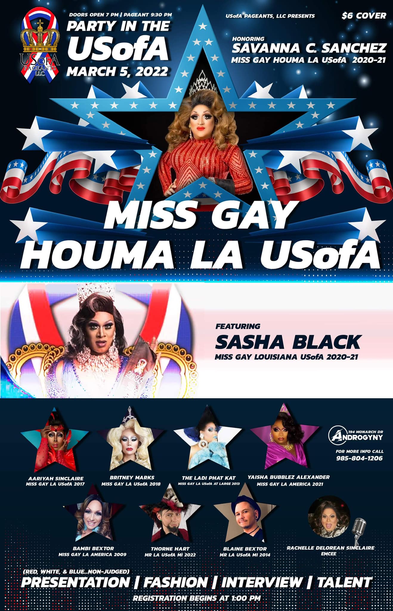 Ad | Miss Gay Houma USofA | Androgyny Nightclub (Houma, Louisiana) | 3/5/2022
