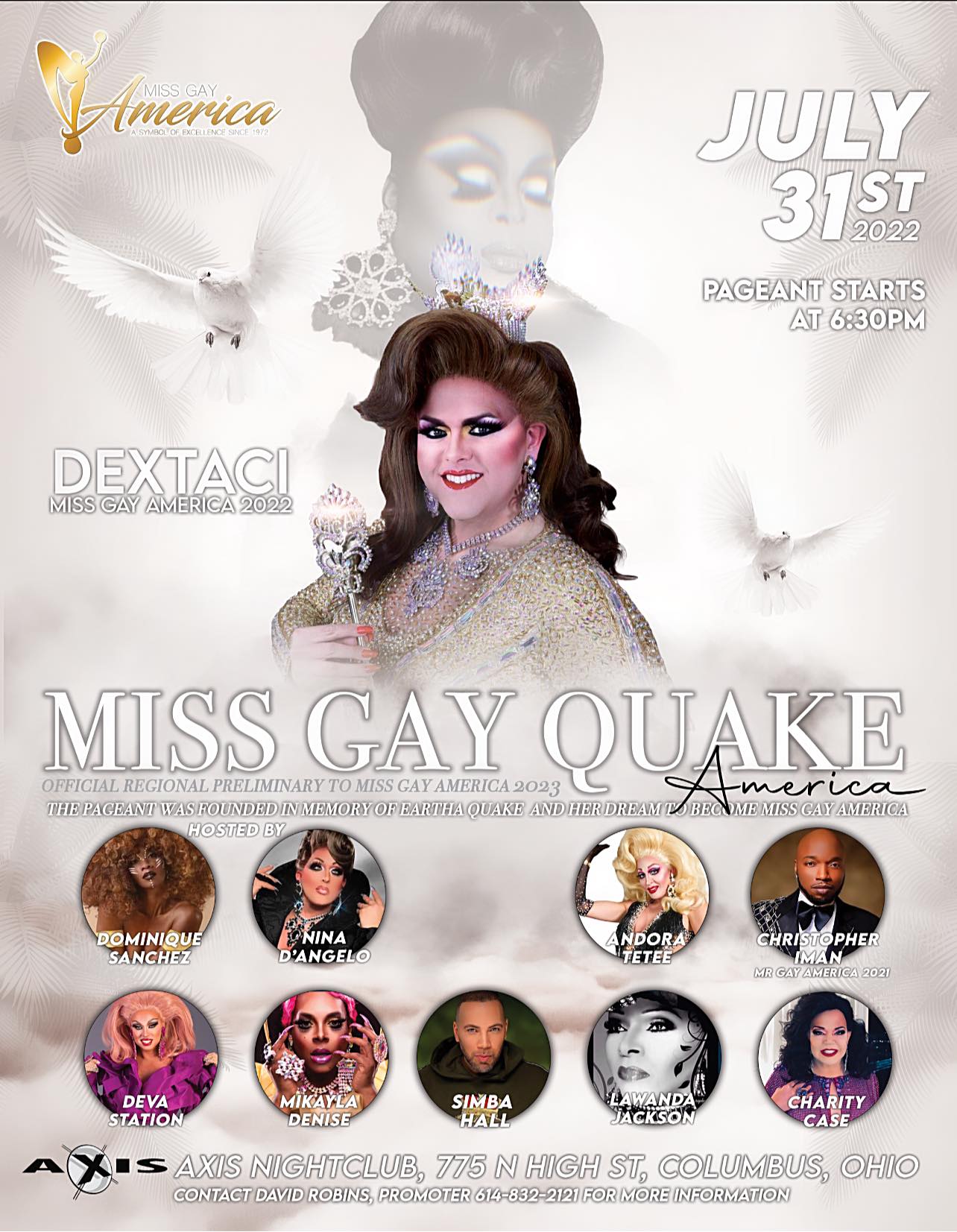 Ad | Miss Gay Quake America | Axis Nightclub (Columbus, Ohio) | 7/31/2022