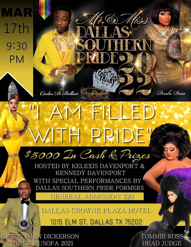 Ad | Mr. and Miss Dallas Southern Pride | Dallas Crowne Plaza Hotel (Dallas, Texas) | 3/17/2022