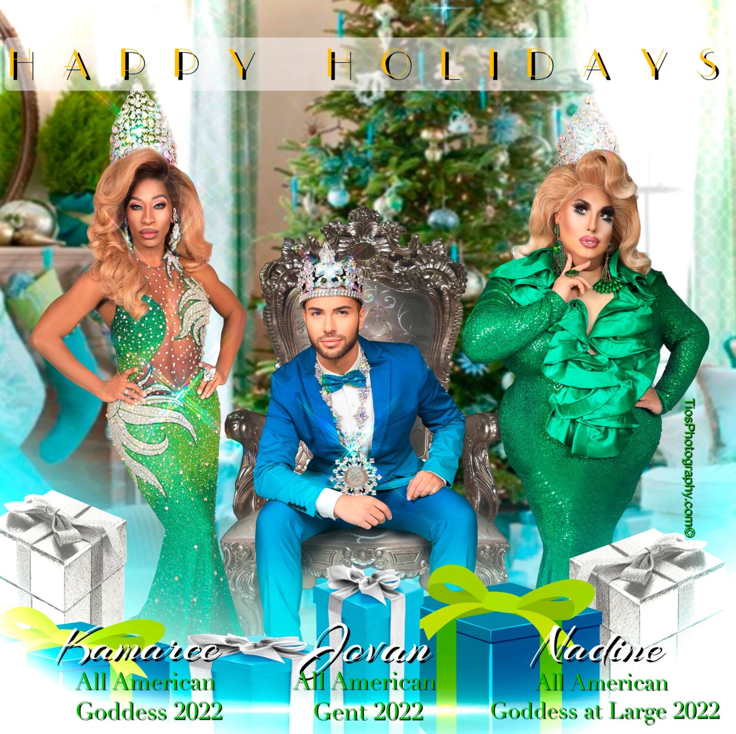 Kamaree Williams, Jovan Cardin IV and Nadine Hughes | 2022 Promotional Photo of the All American Goddess and Gent Court
