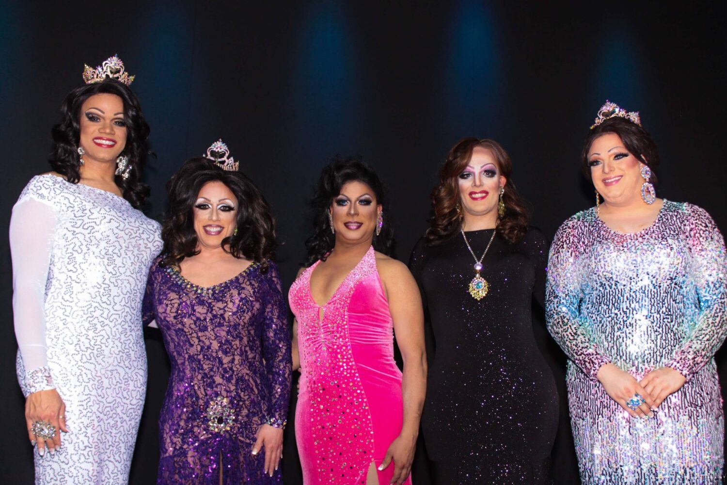 Kiley Dash-West (Miss Gay Columbus America 2015), Mary Nolan (Miss Gay Columbus America 2016), Rosario Garcia (1st Alternate to Miss Gay Columbus America 2016), Valerie Taylor (2nd Alternate to Miss Gay Columbus America 2016) and Amanda Sue (Miss Gay Ohio America 2015) | Miss Gay Columbus America Pageant | Axis Nightclub (Columbus, Ohio) | 3/20/2016 | Photo by Rude Photography