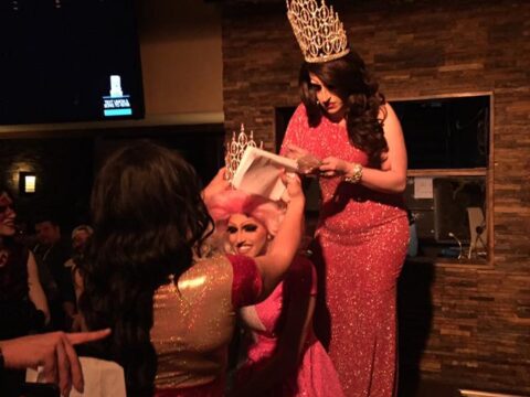 Plenty O'Smiles is crowned Miss Union 2016 by the outgoing Eris Melody Grey. | Miss Union Pageant | Union Cafe (Columbus, Ohio) | 5/3/2016