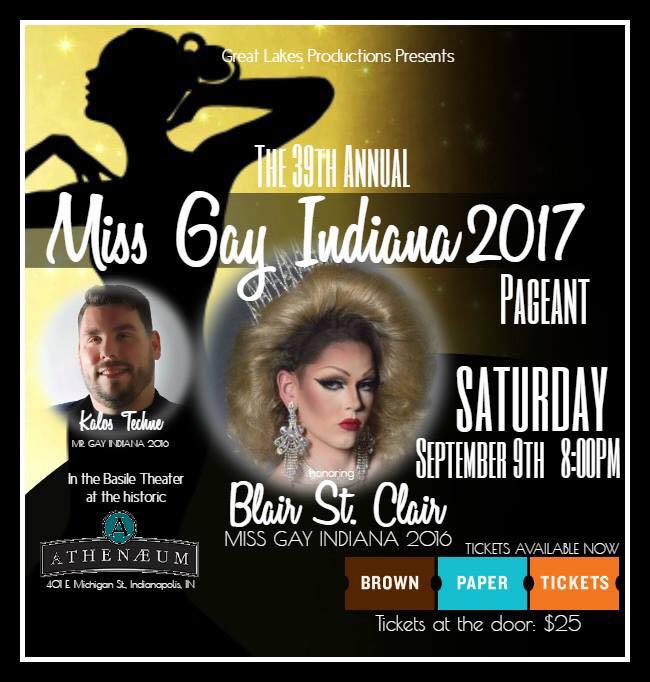 Ad | Miss Gay Indiana | Athenaeum Foundation (Indianapolis, Indiana) | 9/9/2017