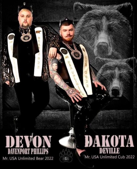 Devon Davenport Phillips (Mr. USA Unlimited Bear 2022) and Dakota Deville (Mr. USA Unlimited Cub 2022)