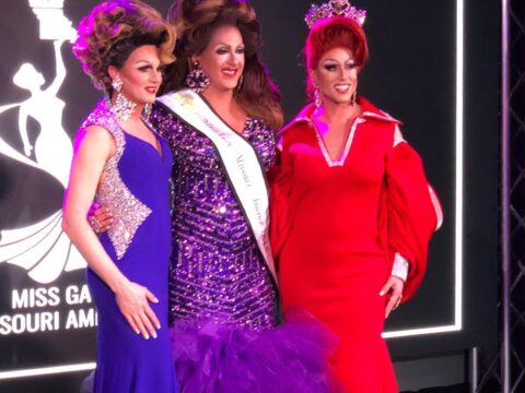 MaKena Knight (1st Alternate to Miss Gay Missouri America 2018), Janessa Highland (Miss Gay Missouri America 2018) and Deva Station (Miss Gay America 2018) | Miss Gay Missouri America Pageant | Hamburger Mary's (St. Louis, Missouri) | 4/7/2018