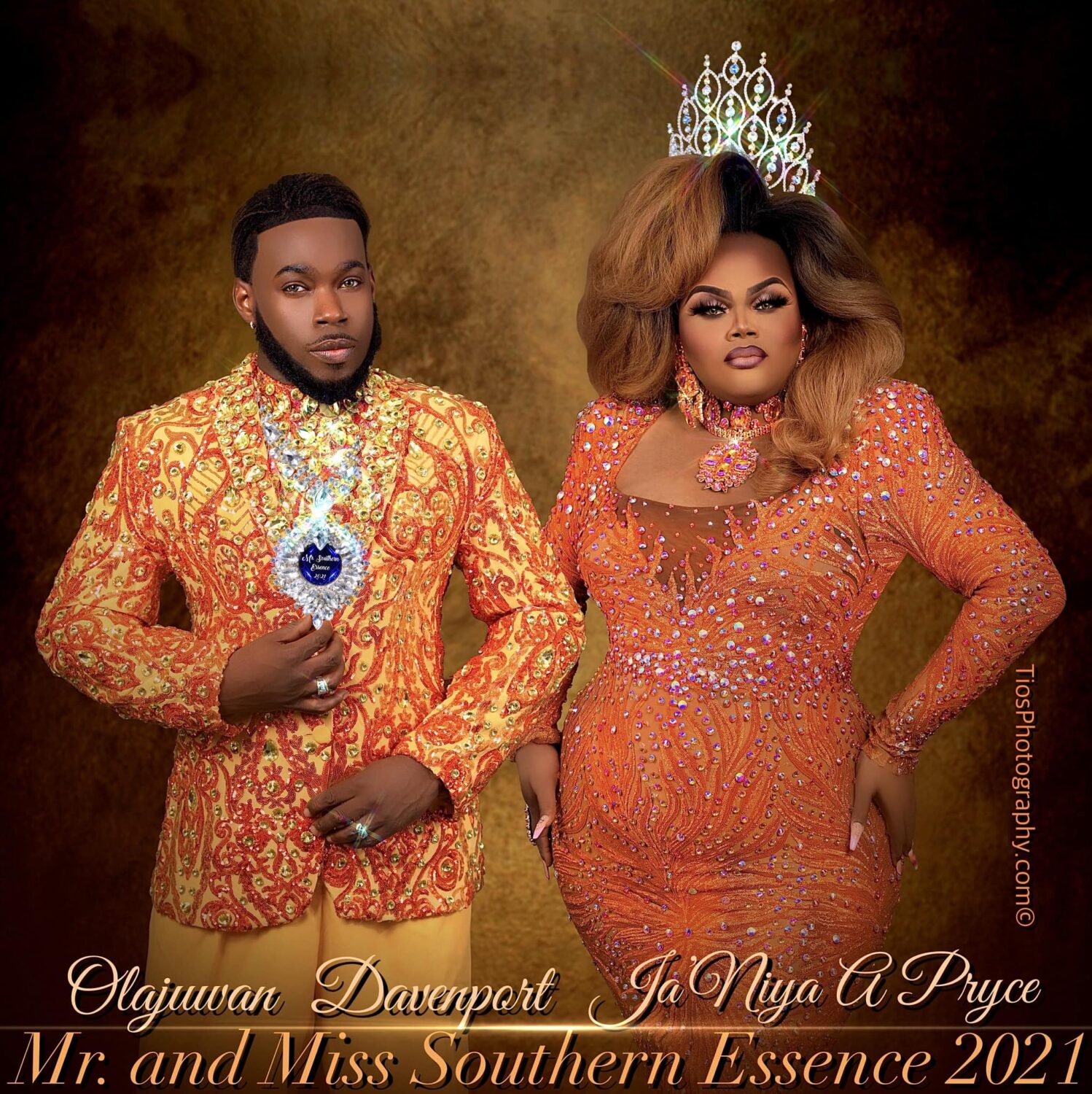 Olajuwan Davenport (Mr. Southern Essence 2021) and Ja'Niya Alexander Pryce (Miss Southern Essence 2021) | Photo by Tios Photography