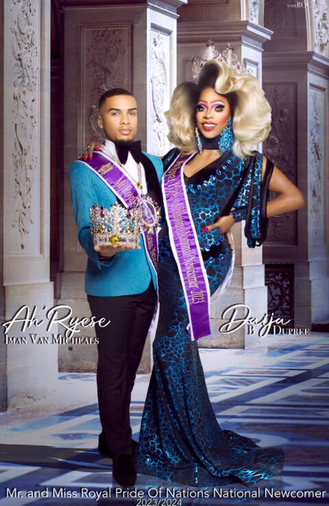 Ah’Ryese Iman Van Micheals (Mr. Royal Pride of Nations 2023) and Daija B. Dupree (Miss Royal Pride of Nations 2023) | Photo by Tone Roc Editing